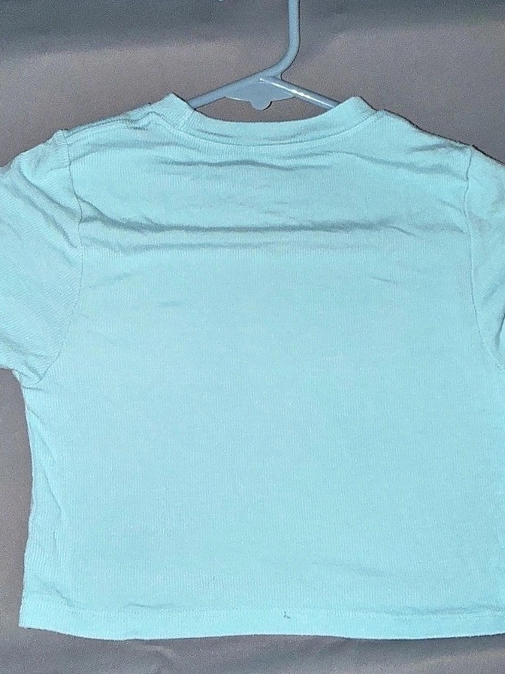 SET ACTIVE Ribbed Short Sleeve Crop Top in Blue Size Small - Picture 2 of 3